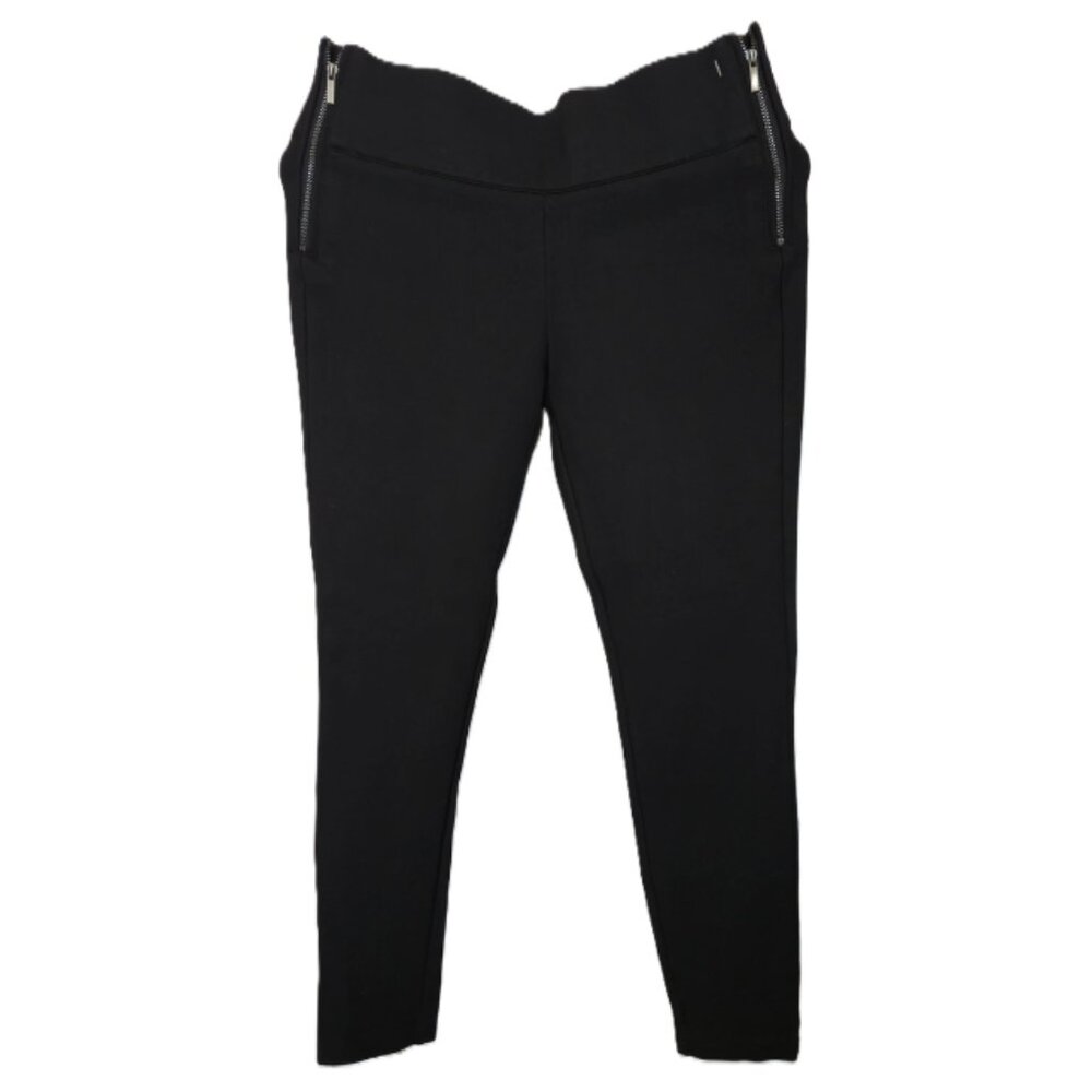 Zara Trafaluc Collection Pants Womens L Black Stretch Knit Side Zip Skinny